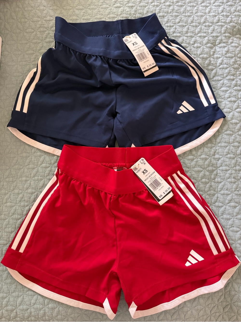 adidas Women's Navy and Red Athletic Shorts Set